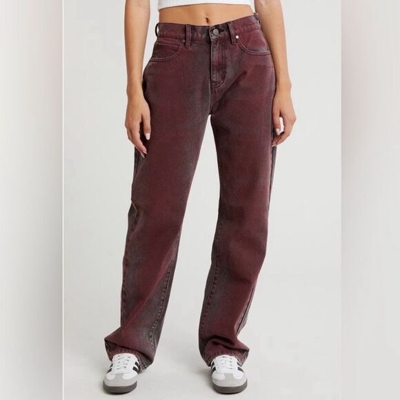 Women's Burgundy Jeans - Picture 6 of 15